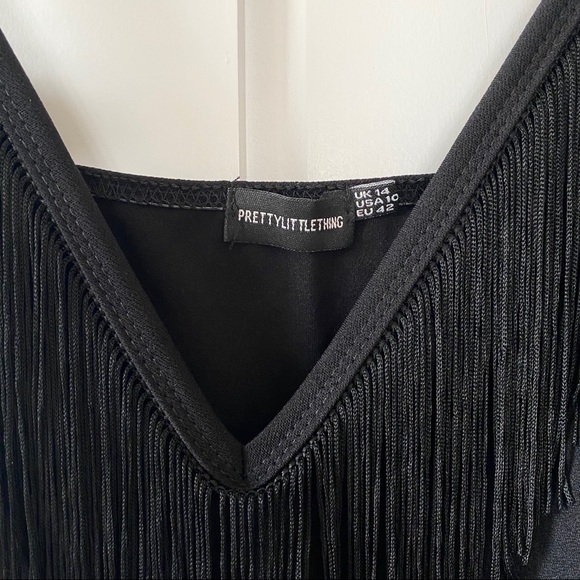 PrettyLittleThing Strappy Tassel Dress Size: 10 - Picture 4 of 7